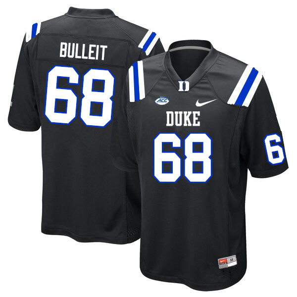 Men #68 Clark Bulleit Duke Blue Devils College Football Jerseys Sale-Black